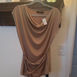 The Limited Women's Drape Neck Top in metallic gold M
